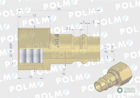 Szybkozłącze pneumatyczne P26 NW7.2 wtyczka 1/4"BSP gwint wewnętrzny POLMO ( sprzedawane po 5 ) Szybkozłącze pneumatyczne P26 NW7.2 wtyczka 1/4"BSP gwint wewnętrzny POLMO ( sprzedawane po 5 )