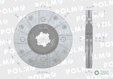 Tarcza hamulca mała 5040240760 Bizon POLMO Tarcza hamulca mała 5040240760 Bizon POLMO