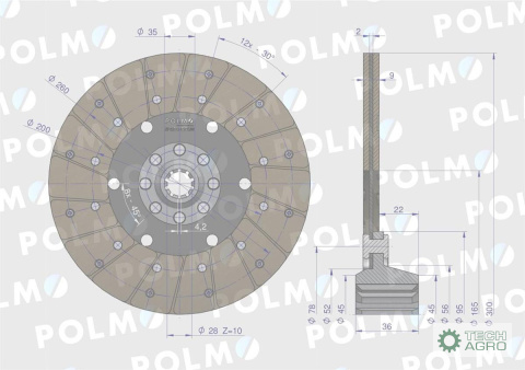 TARCZA SPRZĘGŁA 4460000 Bizon POLMO TARCZA SPRZĘGŁA 4460000 Bizon POLMO