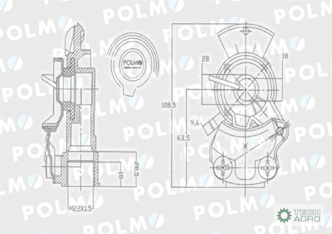 ZŁĄCZE TWARDE 22X1,5 POLMO ŻÓŁTE TWARDE DWUOBW BEZ ZAWORU ZŁĄCZE TWARDE 22X1,5 POLMO ŻÓŁTE TWARDE DWUOBW BEZ ZAWORU