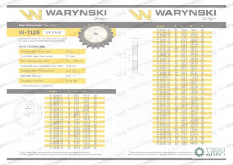 Koło zębate hartowane tarcza 12B-1 (R1 3/4) Z-35 Waryński Koło zębate hartowane tarcza 12B-1 (R1 3/4) Z-35 Waryński