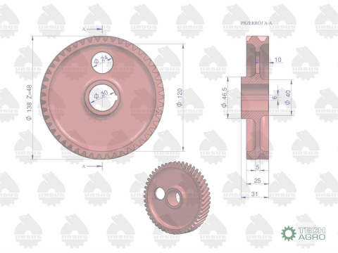 Koło zębate rozrządu na wałek wys. piasty 31mm C-330 ORYGINAŁ URSUS Koło zębate rozrządu na wałek wys. piasty 31mm C-330 ORYGINAŁ URSUS