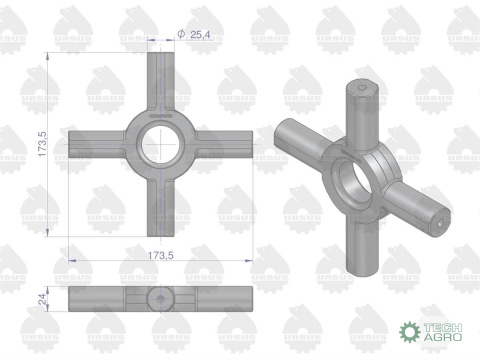 Krzyżak mechanizmu różnicowego 2746135M2 MF3/MF4 ORYGINAŁ URSUS Krzyżak mechanizmu różnicowego 2746135M2 MF3/MF4 ORYGINAŁ URSUS