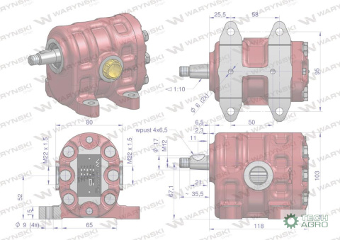 POMPA PODN.PZ18AT C330 WZM.24L/M WARYŃSK 24L/MIN POMPA PODN.PZ18AT C330 WZM.24L/M WARYŃSK 24L/MIN