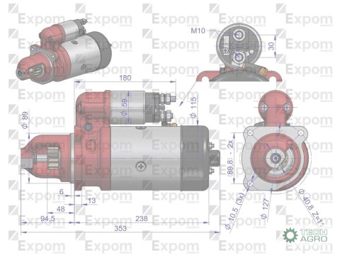 Rozrusznik R11B 12V 3kW C-385 EXPOM KWIDZYN eu