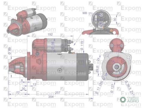 Rozrusznik R11G 12V 3kW MF4 EXPOM KWIDZYN eu