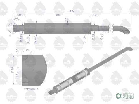 TŁUMIK 1590MM 6KG MF4 URSUS TŁUMIK 1590MM 6KG MF4 URSUS