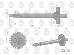 WAŁEK SPRZ.I STOP.Z26 GRUBY FREZ 4514 MF4 URSUS