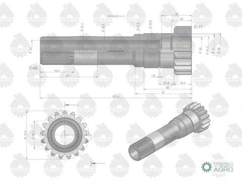 WAŁEK SPRZ.II STOP.WOM Z-17/25 MF4 URSUS WAŁEK SPRZ.II STOP.WOM Z-17/25 MF4 URSUS
