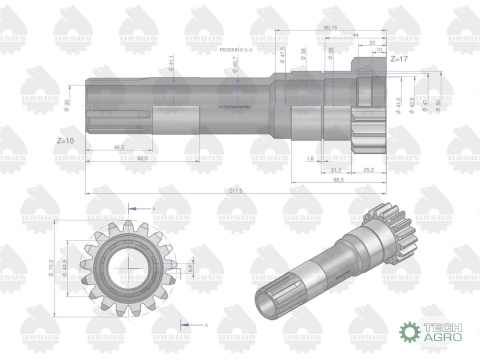 Wał mechanizmu wyważającego 743115M1 MF4 ORYGINAŁ URSUS Wał mechanizmu wyważającego 743115M1 MF4 ORYGINAŁ URSUS