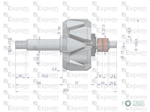 Wirnik alternatora 0120468055EX Nowy Typ EXPOM KWIDZYN eu Wirnik alternatora 0120468055EX Nowy Typ EXPOM KWIDZYN eu