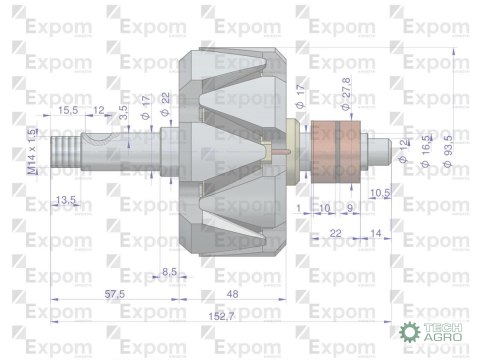 Wirnik alternatora 0120484017EX Nowy Typ EXPOM KWIDZYN eu Wirnik alternatora 0120484017EX Nowy Typ EXPOM KWIDZYN eu