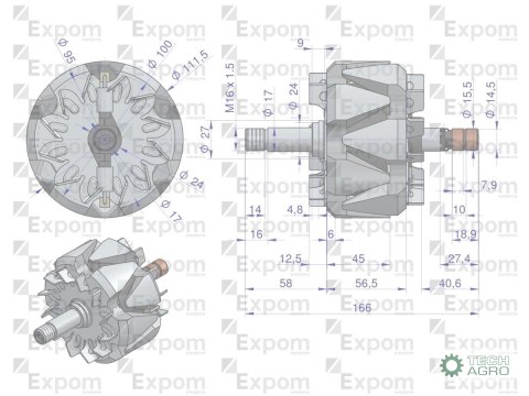 Wirnik alternatora 0123510074EX Nowy Typ EXPOM KWIDZYN eu Wirnik alternatora 0123510074EX Nowy Typ EXPOM KWIDZYN eu