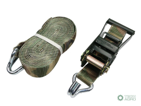Pas transportowy 6T 8m komplet z napinaczem pas 50 mm w kamuflażu z atestem TEGER Pas transportowy 6T 8m komplet z napinaczem pas 50 mm w kamuflażu z atestem TEGER