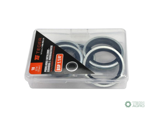 Podkładka metalowo gumowa z prowadzeniem BSP 1.1/4" TEGER Podkładka metalowo gumowa z prowadzeniem BSP 1.1/4" TEGER