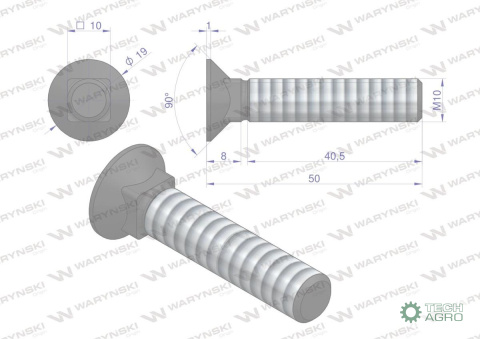 Śruba kpl. płużna podsadzana D 608 M10x50 mm kl.10.9 Waryński ( sprzedawane po 25 ) Śruba kpl. płużna podsadzana D 608 M10x50 mm kl.10.9 Waryński ( sprzedawane po 25 )
