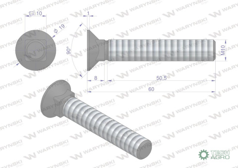 Śruba kpl. płużna podsadzana D 608 M10x60 mm kl.10.9 Waryński ( sprzedawane po 25 ) Śruba kpl. płużna podsadzana D 608 M10x60 mm kl.10.9 Waryński ( sprzedawane po 25 )