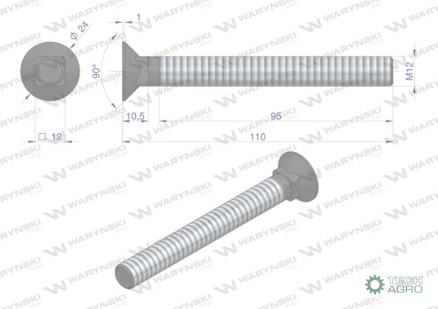 ŚRUBA M12X110-10.9 WARYŃSKI ŚRUBA M12X110-10.9 WARYŃSKI