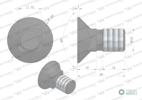 Śruba kpl. płużna podsadzana D 608 M12x25 mm kl.10.9 Waryński ( sprzedawane po 25 ) Śruba kpl. płużna podsadzana D 608 M12x25 mm kl.10.9 Waryński ( sprzedawane po 25 )
