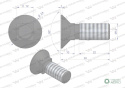 Śruba kpl. płużna podsadzana D 608 M12x35 mm kl.10.9 Waryński