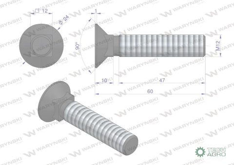 ŚRUBA M12X60-10.9 WARYŃSKI ŚRUBA M12X60-10.9 WARYŃSKI