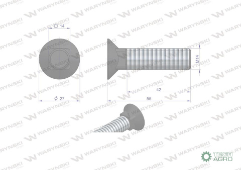 Śruba kpl. płużna podsadzana D 608 M14x55 mm kl.10.9 Waryński ( sprzedawane po 10 ) Śruba kpl. płużna podsadzana D 608 M14x55 mm kl.10.9 Waryński ( sprzedawane po 10 )