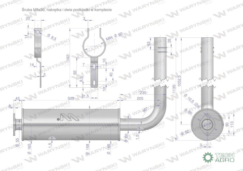 Tłumik Bizon kompletny Z-058 INOX WARYŃSKI Tłumik Bizon kompletny Z-058 INOX WARYŃSKI