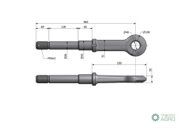 Ucho dyszla D-47 Fi40mm M36x2 Przyczepa