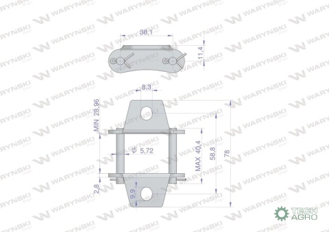Zamek łańcucha z przyłączem obustronnymS52K1 Waryński ( sprzedawane po 2 )