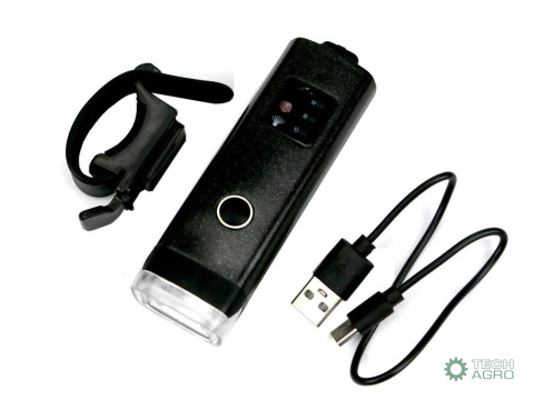 Zestaw lamp rowerowych LED przednia 2000 mAh i tylna 150mAh ładowane USB z klaksonem Teger Zestaw lamp rowerowych LED przednia 2000 mAh i tylna 150mAh ładowane USB z klaksonem Teger