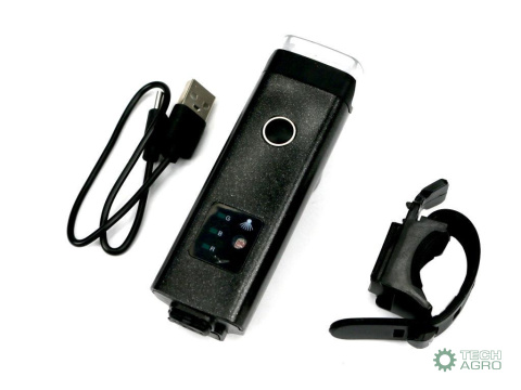 Zestaw lamp rowerowych LED przednia 2000 mAh i tylna 150mAh ładowane USB z klaksonem Teger Zestaw lamp rowerowych LED przednia 2000 mAh i tylna 150mAh ładowane USB z klaksonem Teger