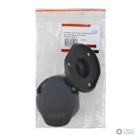 Gniazdo 12V 13-pin z podkładką gumową wtyki niklowane Premium ELMOT Gniazdo 12V 13-pin z podkładką gumową wtyki niklowane Premium ELMOT