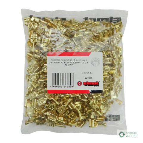 Nasadka nasuwka F-2.5 żeńska z zaczepem FZ 6,3x0,8 1,0-2,5 GB0,35 L19,2 ( sprzedawana po 100 szt ) ELMOT widoczna cena za 1 s Nasadka nasuwka F-2.5 żeńska z zaczepem FZ 6,3x0,8 1,0-2,5 GB0,35 L19,2 ( sprzedawana po 100 szt ) ELMOT widoczna cena za 1 s