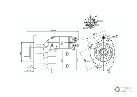 Rozrusznik z reduktorem typu Magneton 9142743 MF4 Elmot Rozrusznik z reduktorem typu Magneton 9142743 MF4 Elmot