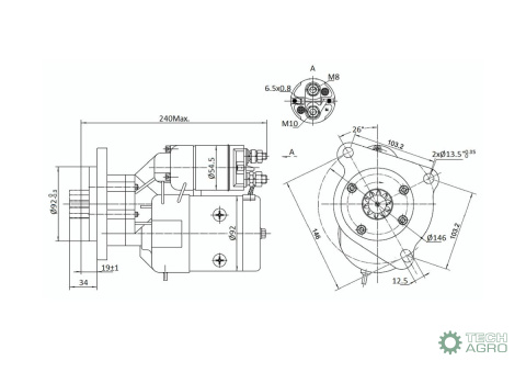 Rozrusznik z reduktorem typu Magneton Case Ford New Holland 9142765 Elmot Rozrusznik z reduktorem typu Magneton Case Ford New Holland 9142765 Elmot