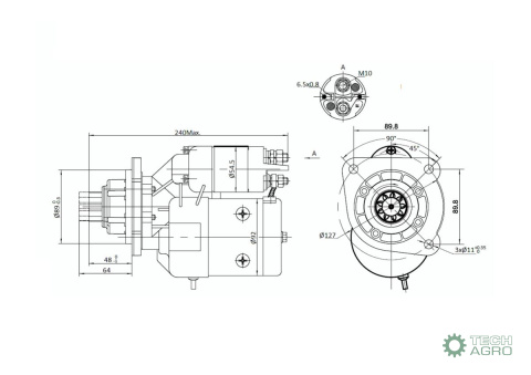 Rozrusznik z reduktorem typu Magneton Claas Fiat 9142744 ELMOT Rozrusznik z reduktorem typu Magneton Claas Fiat 9142744 ELMOT