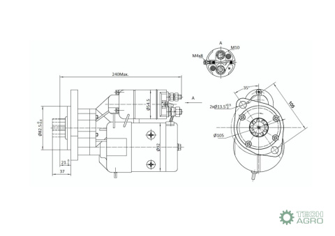 Rozrusznik z reduktorem typu Magneton Deutz Fendt 9142708 ELMOT Rozrusznik z reduktorem typu Magneton Deutz Fendt 9142708 ELMOT