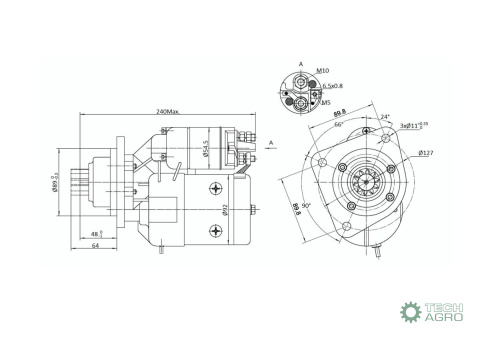 Rozrusznik z reduktorem typu Magneton John Deere 9142745 ELMOT Rozrusznik z reduktorem typu Magneton John Deere 9142745 ELMOT