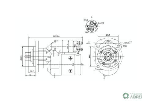 Rozrusznik z reduktorem typu Magneton New Holland 9142702 ELMOT Rozrusznik z reduktorem typu Magneton New Holland 9142702 ELMOT