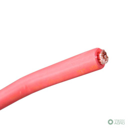 Kabel przewód rozruchowy, akumulatora 1x25 gumowany - elastyczny czerwony Premium ELMOT