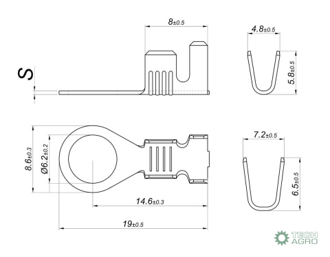 Końcówka oczko M6 6,2x8,6 2,5-6,0 0,5 L19,0/L14,6 ( Sprzedawana po 50 szt ) ELMOT widoczna cena za 1 sztukę Końcówka oczko M6 6,2x8,6 2,5-6,0 0,5 L19,0/L14,6 ( Sprzedawana po 50 szt ) ELMOT widoczna cena za 1 sztukę