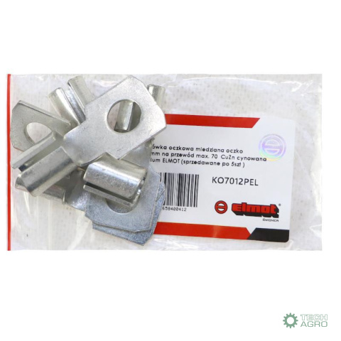 Końcówka oczkowa miedziana oczko Fi-12mm na przewód max. 70 CuZn cynowana Premium ELMOT (sprzedawane po 5szt widoczna cena 1sz Końcówka oczkowa miedziana oczko Fi-12mm na przewód max. 70 CuZn cynowana Premium ELMOT (sprzedawane po 5szt widoczna cena 1sz