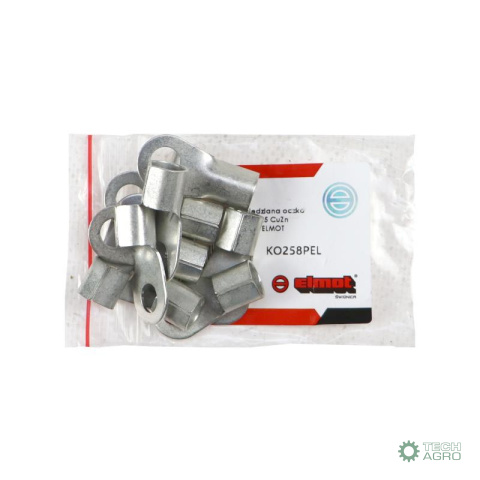 Końcówka oczkowa miedziana oczko Fi-8mm na przewód max. 25 CuZn cynowana CuZn Premium ELMOT (sprzedawane po 10szt widoczna cena Końcówka oczkowa miedziana oczko Fi-8mm na przewód max. 25 CuZn cynowana CuZn Premium ELMOT (sprzedawane po 10szt widoczna cena