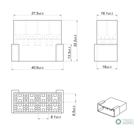 Obudowa konektorowa OWD MC 6,3 V2 8P ( sprzedawana po 10 szt ) ELMOT widoczna cena za 1 sztukę Obudowa konektorowa OWD MC 6,3 V2 8P ( sprzedawana po 10 szt ) ELMOT widoczna cena za 1 sztukę