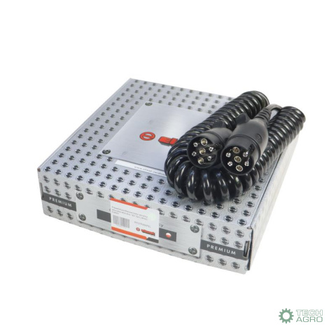 Przewód podłączeniowy spiralny wtyczka wtyczka 12V 7pin (4mb) ELMOT Przewód podłączeniowy spiralny wtyczka wtyczka 12V 7pin (4mb) ELMOT