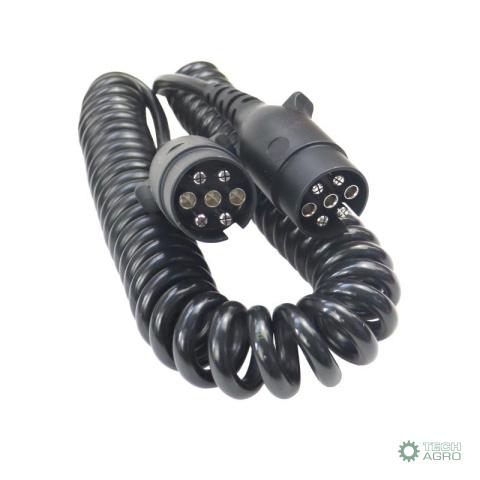 Przewód podłączeniowy spiralny wtyczka wtyczka 12V 7pin (5mb) ELMOT Przewód podłączeniowy spiralny wtyczka wtyczka 12V 7pin (5mb) ELMOT