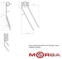 Palec przetrząsarka Deutz-Fahr Pottinger prawy 06580391 malowane proszkowo MORGA