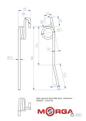 Palec sprężysty motowideł prawy Z56957 L 220 MM John Deere malowane proszkowo MORGA