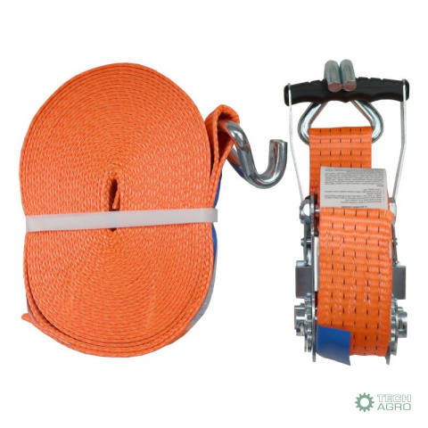 Pas transportowy 5T 12m szer. 50mm komplet z klamrą z gumową okładziną 230mm z atestem, standard MORGA Pas transportowy 5T 12m szer. 50mm komplet z klamrą z gumową okładziną 230mm z atestem, standard MORGA