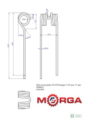 Palec przetrząsarka 436150 Pottinger L 380 mm 9.5 mm malowane proszkowo MORGA